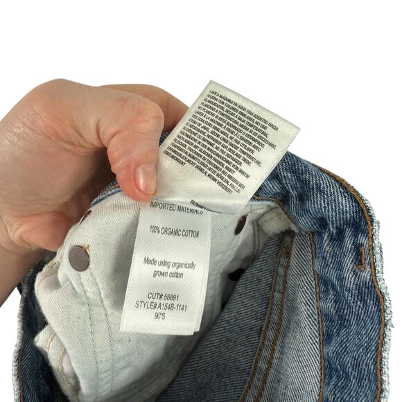 Agolde 90s Pinch Waist Jeans Button Fly Distressed Lineup Medium Wash Womens 24 - Picture 11 of 11